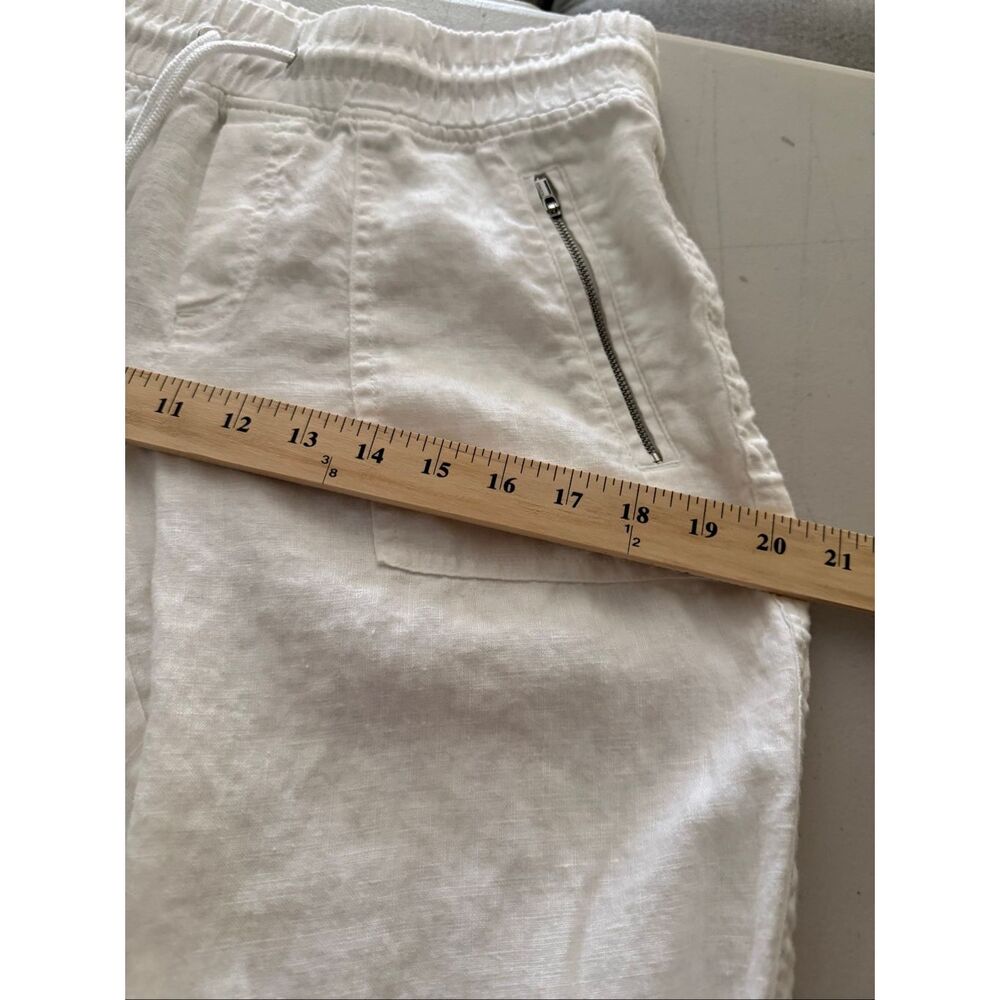 Athleta Cabo Linen Jogger Pants White Drawstring Zip Pockets Women’s 6 - Picture 9 of 12